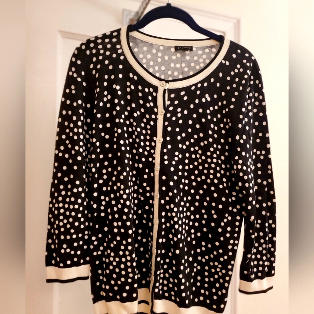 Talbots Polka-dot Cardigan